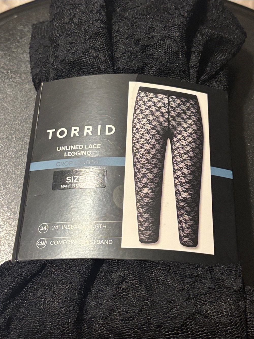 torrid Black Unlined Lace Crop Leggings